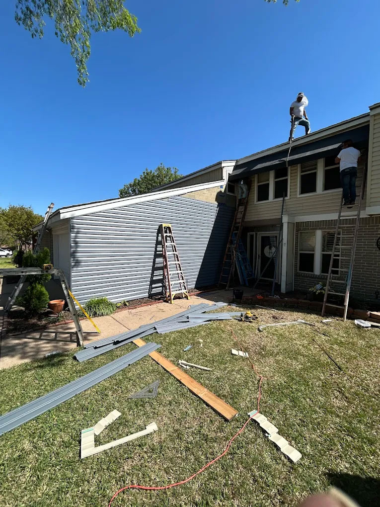 Step-by-step roof replacement in progress on a Lewisville Texas residential home